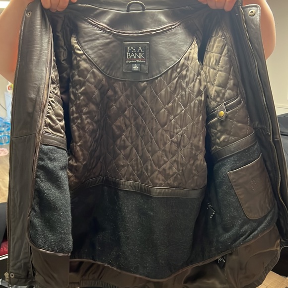 Men’s Brown Leather Jacket with removable Liner - Picture 7 of 12